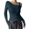 thumbnail image 1 of UJNDER Women's Sheer Mesh Off The Shoulder Tops Long Sleeve Shirts for Women Going Out Party Club Dark Green XXL, 1 of 5