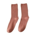 thumbnail image 1 of UJNDER Women's Slouchy Crew Socks Solid Color Korean Fashion Socks Double Needle Pink, 1 of 3