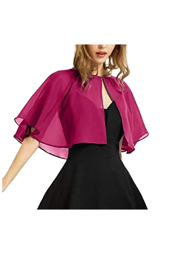 Women's Soft Chiffon Shawl Wraps for Evening Dress Wedding Cape Flapper Cover-Up Accessory for Events RD3