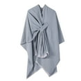 thumbnail image 1 of UJNDER Women's Solid Color Knitted Shawl Scarf Versatile Warm Autumn Winter Cape for Fashion and Comfort Grey, 1 of 2