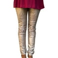 thumbnail image 1 of UJNDER Women's Solid Color Sequin Shiny Slim Fit Leggings for Casual Wear and Parties Beige XL, 1 of 8