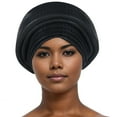 thumbnail image 1 of UJNDER Women's Stylish Ruffle Turban Wrap Cap for Cancer Patients Chemo and Headwear Comfortable and Versatile Headscarf for Everyday Use 02-Black, 1 of 2