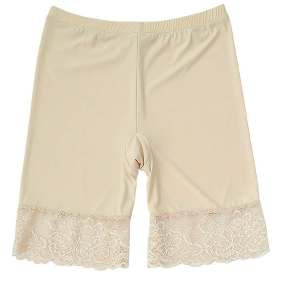 UJNDER Women's Summer Thin Ice Silk Light Leggings Three Point Comfortable Shorts for Women Beige XXL