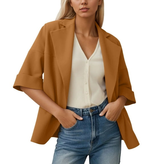 UJNDER Women's Sweater Coat Casual Suede Like Cardigan Pure Color Lapel Outerwear for Spring and Fall Season Jacket for Women YE2 XL