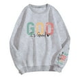 thumbnail image 1 of UJNDER Women's Casual Letter Graphic Crewneck Sweatshirt Long Sleeve Pullover for Daily Wear Light Gray XXL, 1 of 5