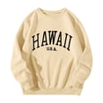 thumbnail image 1 of UJNDER Women's Sweatshirt Red Print Round Neck Pullover Long Sleeve Casual Light Yellow XL, 1 of 3