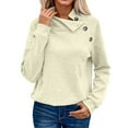thumbnail image 1 of UJNDER Women's Sweatshirt Solid Color Button High Neck Pullover Long Sleeve Casual Yellow XXXXXL, 1 of 5