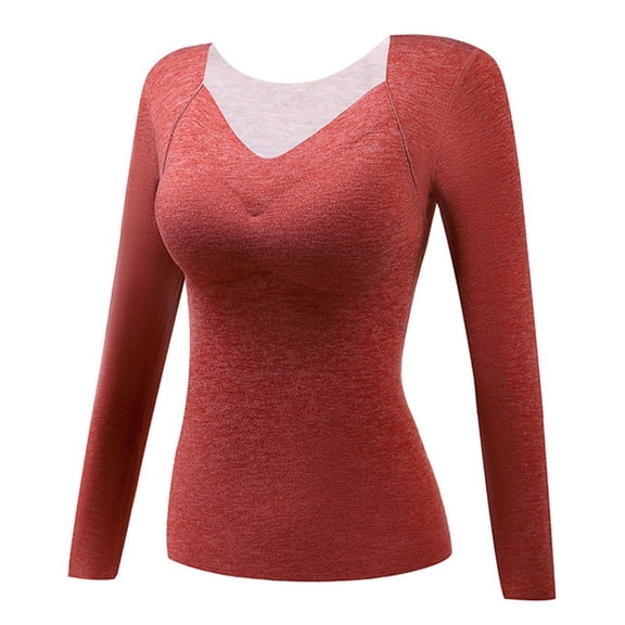 UJNDER Women's Thermal Underwear Brushed Long Underwear Set Cold Weather Pajama Thermal Underwear for Women Red XL