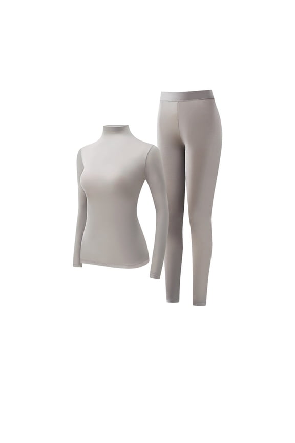 Women's Thermal Underwear Brushed Long Underwear Set for Cold Weather Pajama Comfort and Warmth Grey L