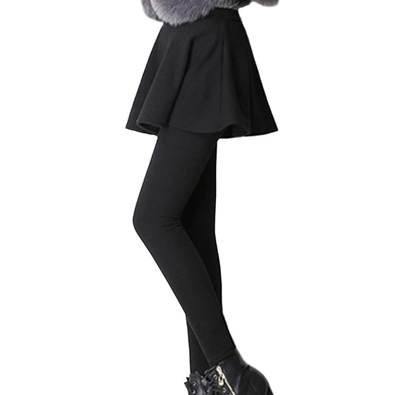 UJNDER Women's Warm Skirt Pants with Plus Velvet Thickened Stretch and Fashionable Thermal Leggings for Comfort Black XXXXL