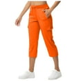 thumbnail image 1 of UJNDER Women's Wide Leg Pants Fashion Drawstring Elastic Work Pants Comfy Straight Leg with Pockets Orange XL, 1 of 9