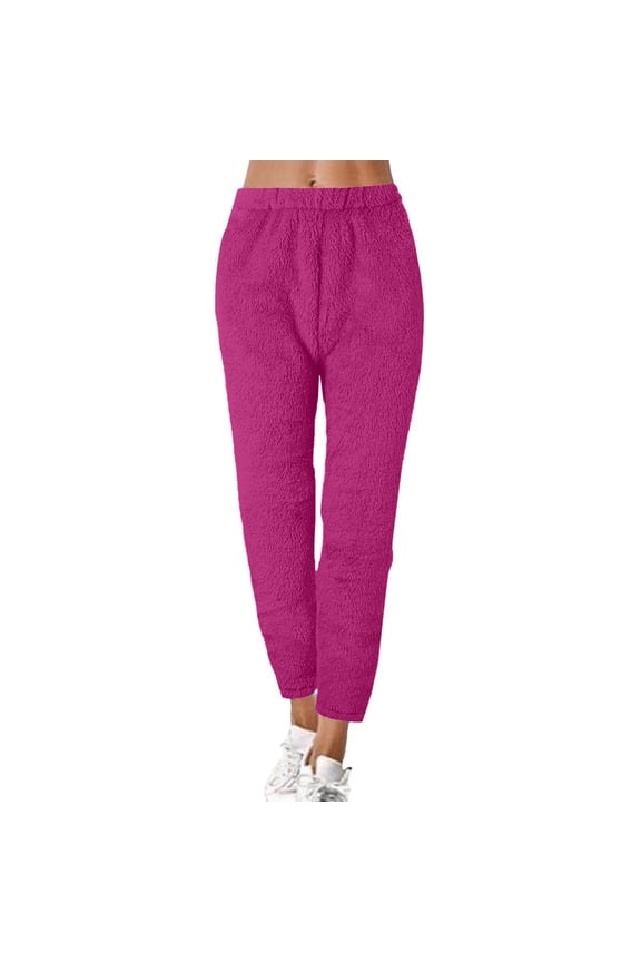 Women's Winter Elastic Thickened Thermal Full Length Legging Pants for Warmth and Comfort Purple XL