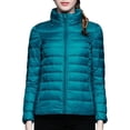 thumbnail image 1 of UJNDER Women's Winter Thin and Light Down Coat Slim Quilted Jacket for Women Casual Outerwear with Stand Collar Blue XXL, 1 of 7