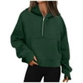 thumbnail image 1 of UJNDER Women's Zip Up Hoodies Solid Color Pullover Long Sleeve Casual Loose Fit Green XL, 1 of 4