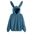 thumbnail image 1 of UJNDER Womens Autumn Winter Casual Cute Solid Hoodie Coat Jacket Sweatshirt Blue L, 1 of 9