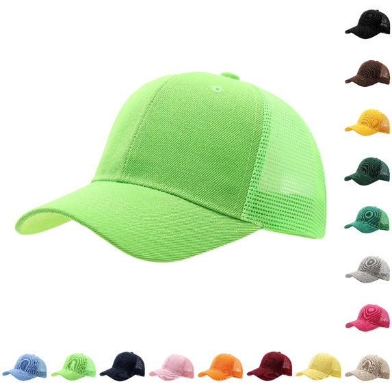 UJNDER Womens Baseball Cap Ponytail Hat High Messy Bun Ponycap Quick Drying Mesh Hat Unisex Summer Hat Mint Green,One Size