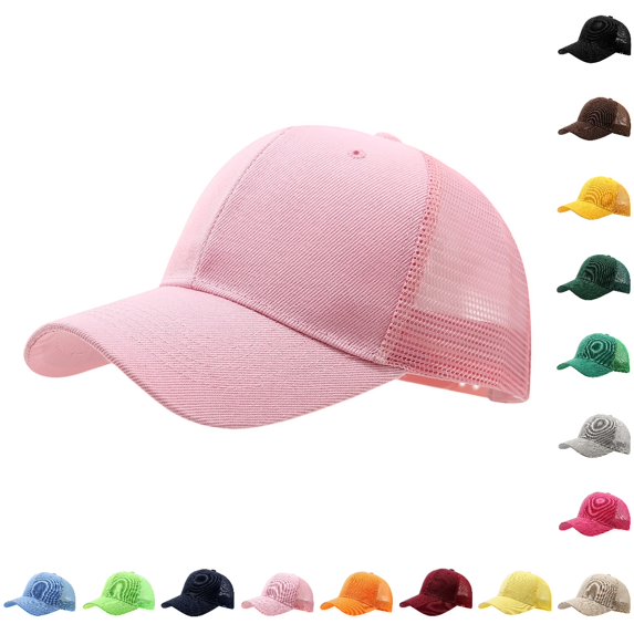 UJNDER Womens Baseball Cap Ponytail Hat High Messy Bun Ponycap Quick Drying Mesh Hat Unisex Summer Hat Pink,One Size