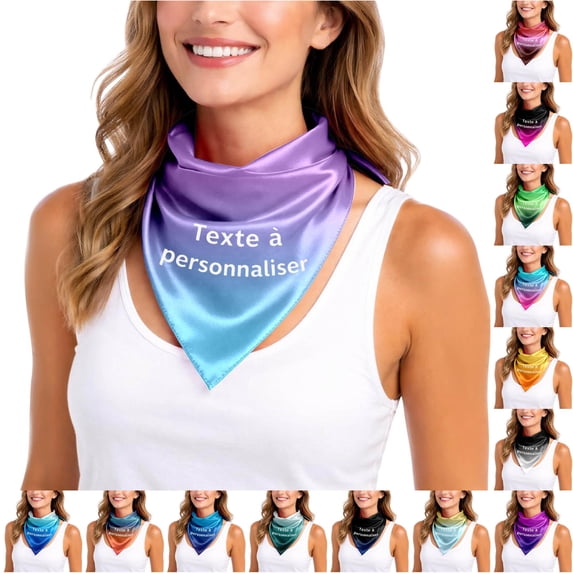 UJNDER Womens Custom Text Printed Silk-like Scarf with Elegant Lightweight for Stylish Everyday Wear and Accessory Neck Scarf for Women,Light Purple1,One Size