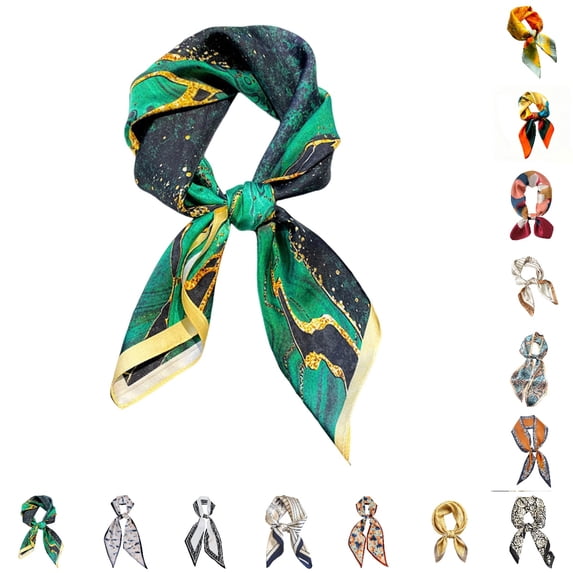 UJNDER Womens Elegant Square Scarf Fashionable Lightweight Versatile Neck Wrap for Stylish Outfits Neck Scarf for Women,Green_001,One Size
