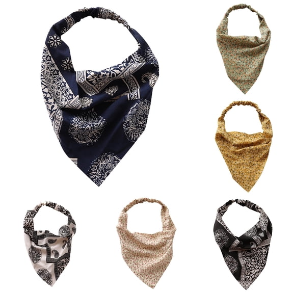 UJNDER Womens Floral Print Triangle Bandana Hair Scarf with Tie Head Kerchief Fashionable Headwear Accessory Bandana Headbands for Women,C,One Size