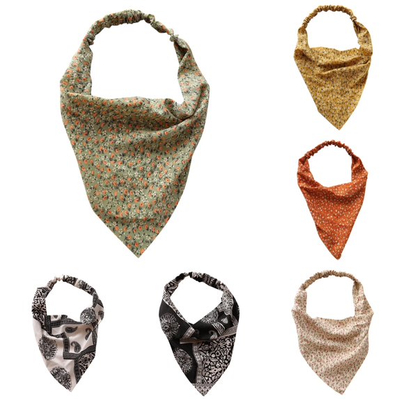 UJNDER Womens Floral Print Triangle Bandana Hair Scarf with Tie Head Kerchief Fashionable Headwear Accessory Bandana Headbands for Women,F,One Size
