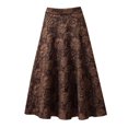 thumbnail image 1 of UJNDER Womens Flower Jacquard High Waist Skirt Midi Swing Comfortable Womens Skirts Coffee XL, 1 of 3