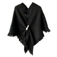 thumbnail image 1 of UJNDER Womens Large Front Poncho Sweater Wrap Topper Knitted Elegant Shawls Cape for Stylish Layering and Black, 1 of 3