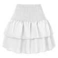 thumbnail image 1 of UJNDER Womens Pleated Skirt Ruffle Printed Fashion Pleated Lace Skirt Comfortable Mini Skirt White L, 1 of 2