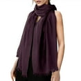 thumbnail image 1 of UJNDER Womens Solid Color and Linen Scarf for All Season Beach Strip Scarf Versatile Fashion Dark Purple, 1 of 6