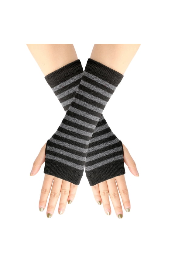 Wrist Fingerless Gloves with Thumb Hole Unisex Warm for Autumn Winter B One Size