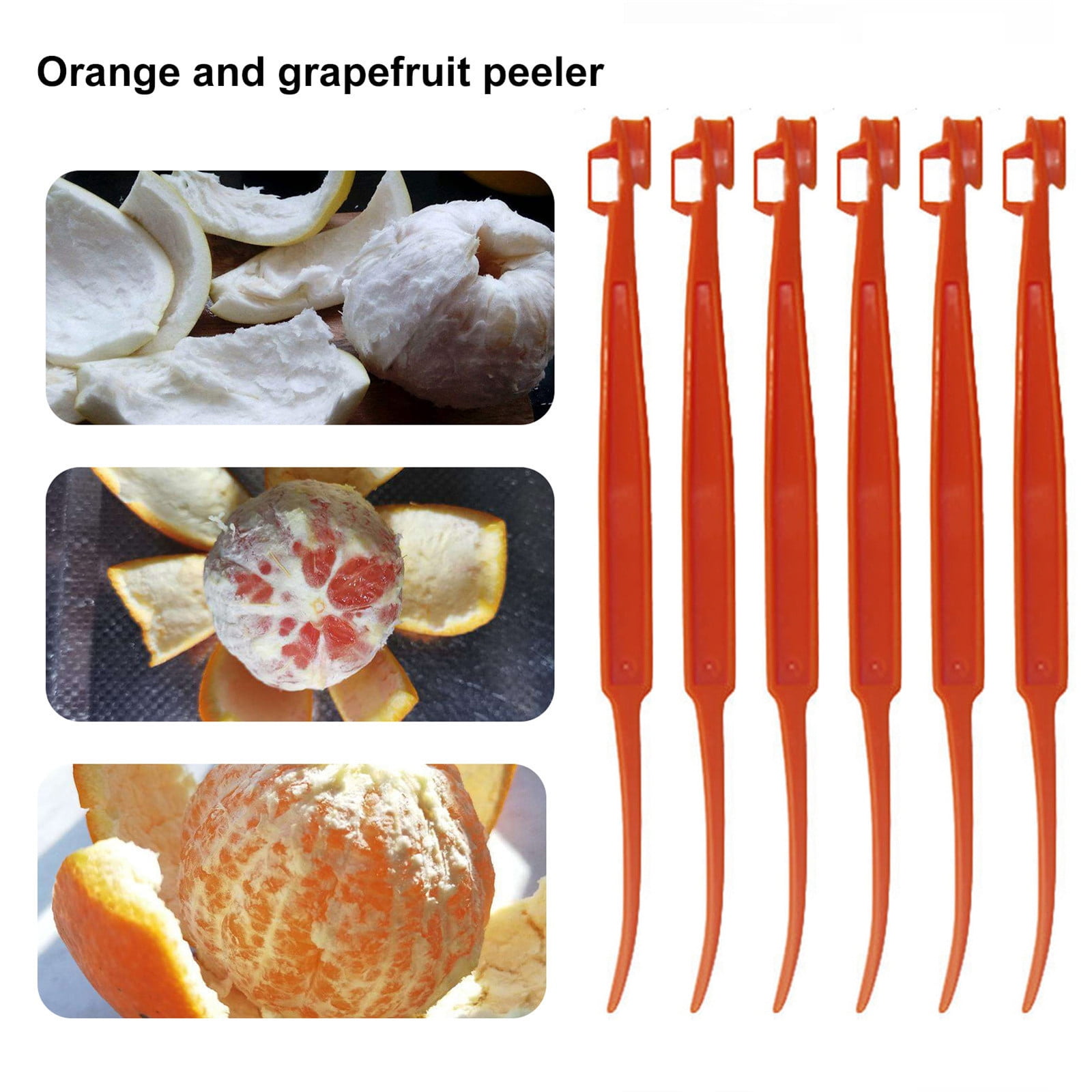 UJUNAOR 6 Pack Orange Peeler Tool Plastic Orange Peeler Lemon Peeler