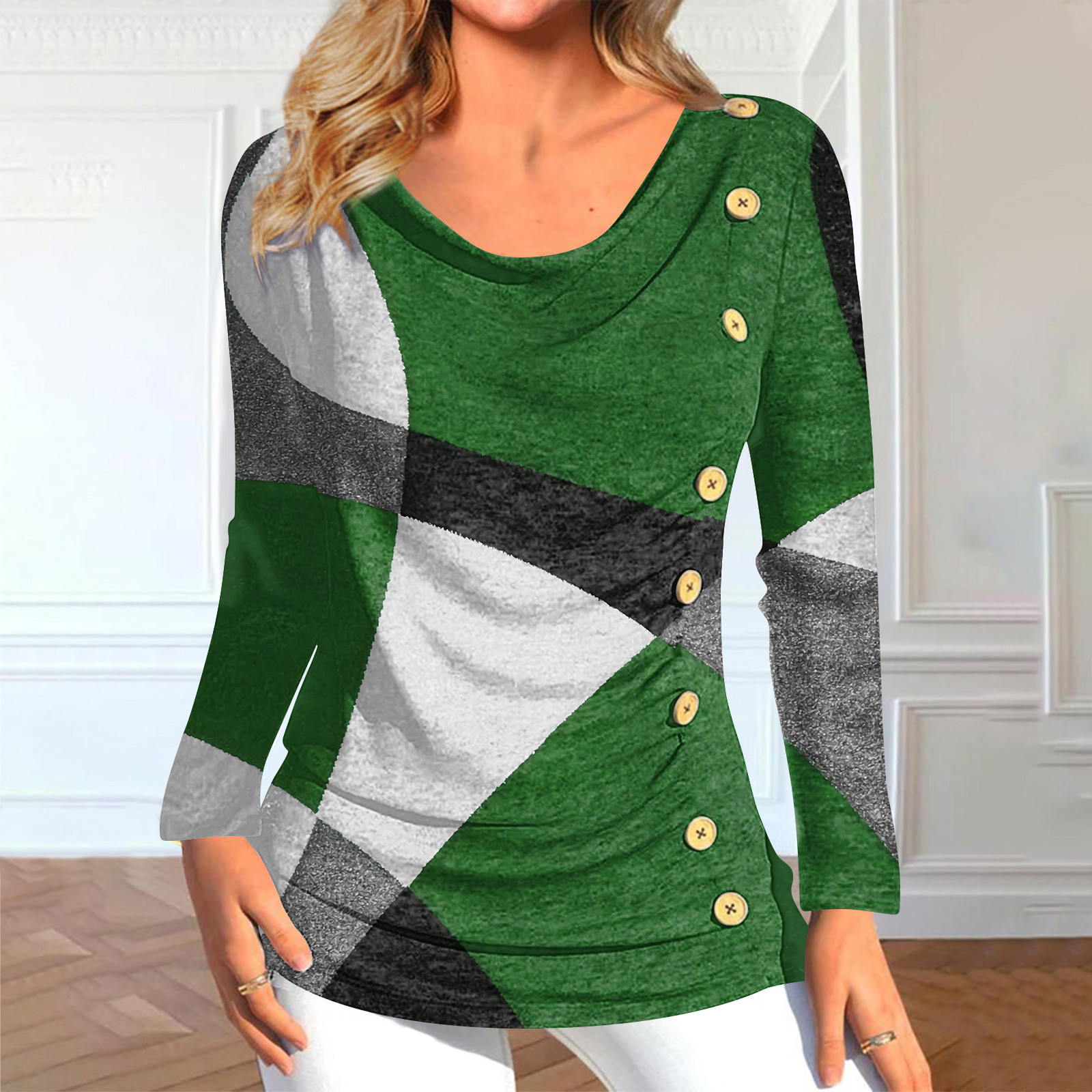 UJUNAOR Black Long Sleeve Shirt Women Long Sleeve Asymmetrical T Shirts 