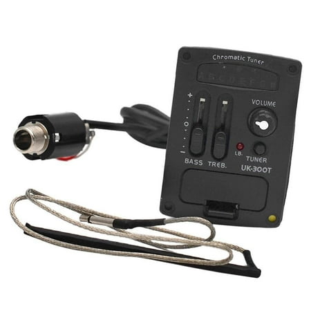UK-3000T Preamp with Piezo Pickup for Ukulele EQ, Black, 68cm