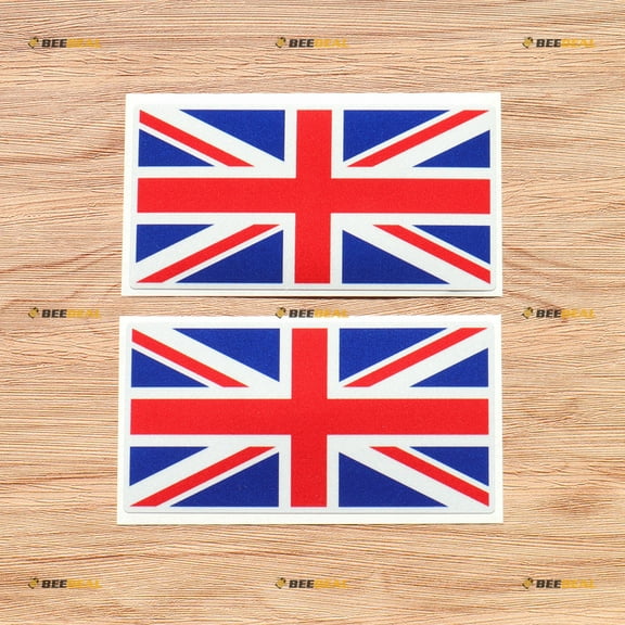 UK British Flag Union Jack Britain Vinyl Decal Sticker - 2 Pack Reflective, 6 Inches - for Car Laptop Window