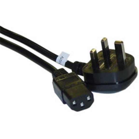 UK Computer-Monitor Power Cord with Fuse  BS 1363 to C13  VDE Approved  6 foot