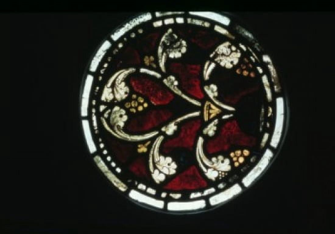 UK England Salisbury Salisbury Cathedral Stained glass with roundel of foliage and berries Canvas Art - (18 x 24)