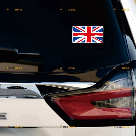 UK Flag Union Jack Sticker Decal Vinyl Distressed Tattered - 2 Pack Glossy 4" - For Car Boat Laptop Cup 0220a5