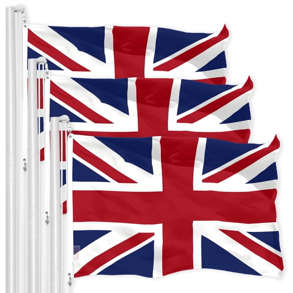 UK Great Britain Flag 3x5FT 3-Pack 150D Printed Polyester By G128