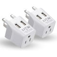 thumbnail image 1 of UK, Hong Kong, CTU-7-2PK Ireland Travel Adapter Plug by Ceptics with Dual USB - Type G - London - USA Input - Light Weight - Perfect for Cell Phones, Chargers, Cameras and More - 2 Pack, 1 of 8
