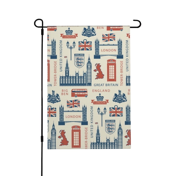 UK London British England Garden Flag Outdoor House Flags 12 X 18 Inch Banner Yard Home Decoration