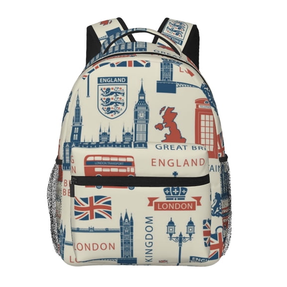 UK London British England Laptop Backpack Travel Rucksack for Teens Adults, Fits 15-inch Notebook