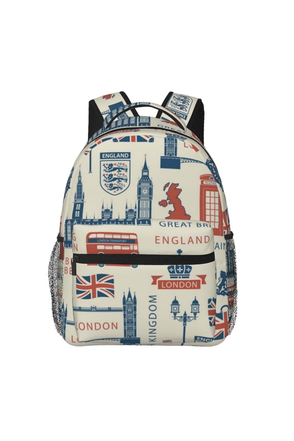 UK London British England Laptop Backpack Travel Rucksack for Teens Adults, Fits 15-inch Notebook