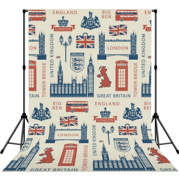 UK London British England Photography Backdrop 5x7Ft Background for Photo Studio Video Recording Birthday Party Wedding Home Decor