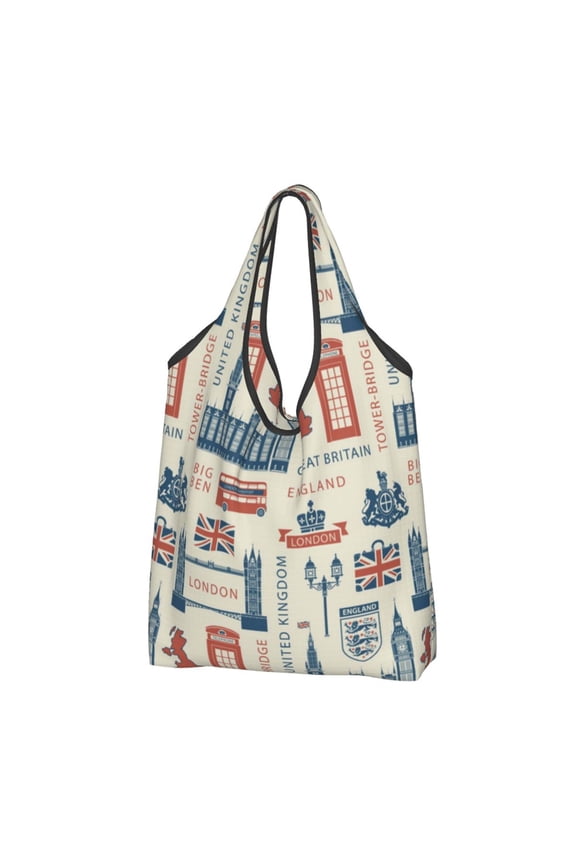 UK London British England Reusable Grocery Bags Shopping Totes Foldable Washable Pouch Handbag Storage Bag