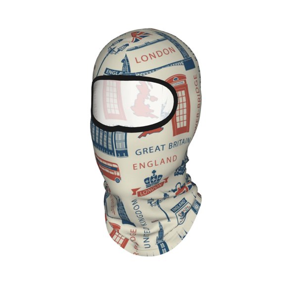 UK London British England Unisex Balaclava Ski Mask Full Face Cover for Cold Weather & UV Protection, Breathable Cooling Helmet Liner