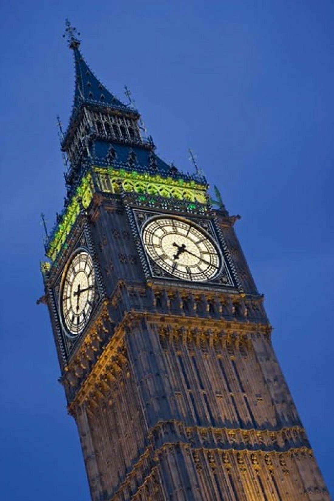 UK London Clock Tower Big Ben at dusk Canvas Art - Jaynes Gallery DanitaDelimont (23 x 34)