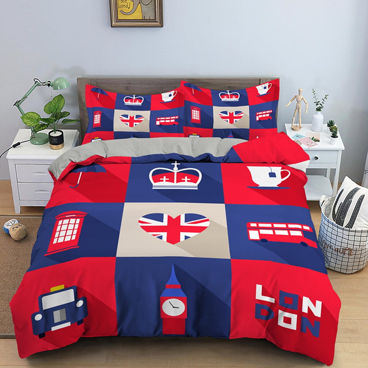 UK London Duvet Cover London Telephone Booth In The Street Traditional Local Cultural England UK