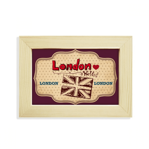 UK London Union Jack Stamp Desktop Decorate Photo Frame Picture Art Painting 5x7 inch