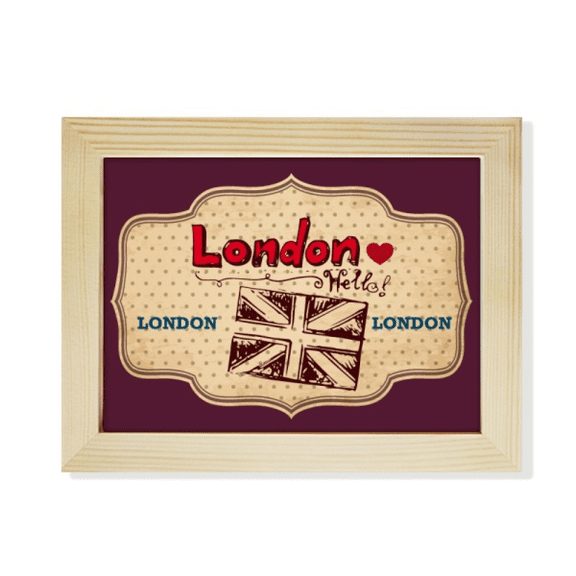 UK London Union Jack Stamp Desktop Photo Frame Picture Art Decoration Painting 6x8 inch