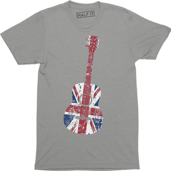 UK Patriotic Acoustic Guitar Flag - Musician Festival Men's T-Shirt